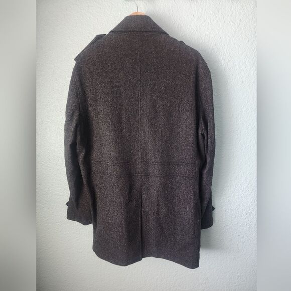 Jos. A. Bank Gray Double-Breasted Peacoat New With Tags Wool Blend - Picture 7 of 11